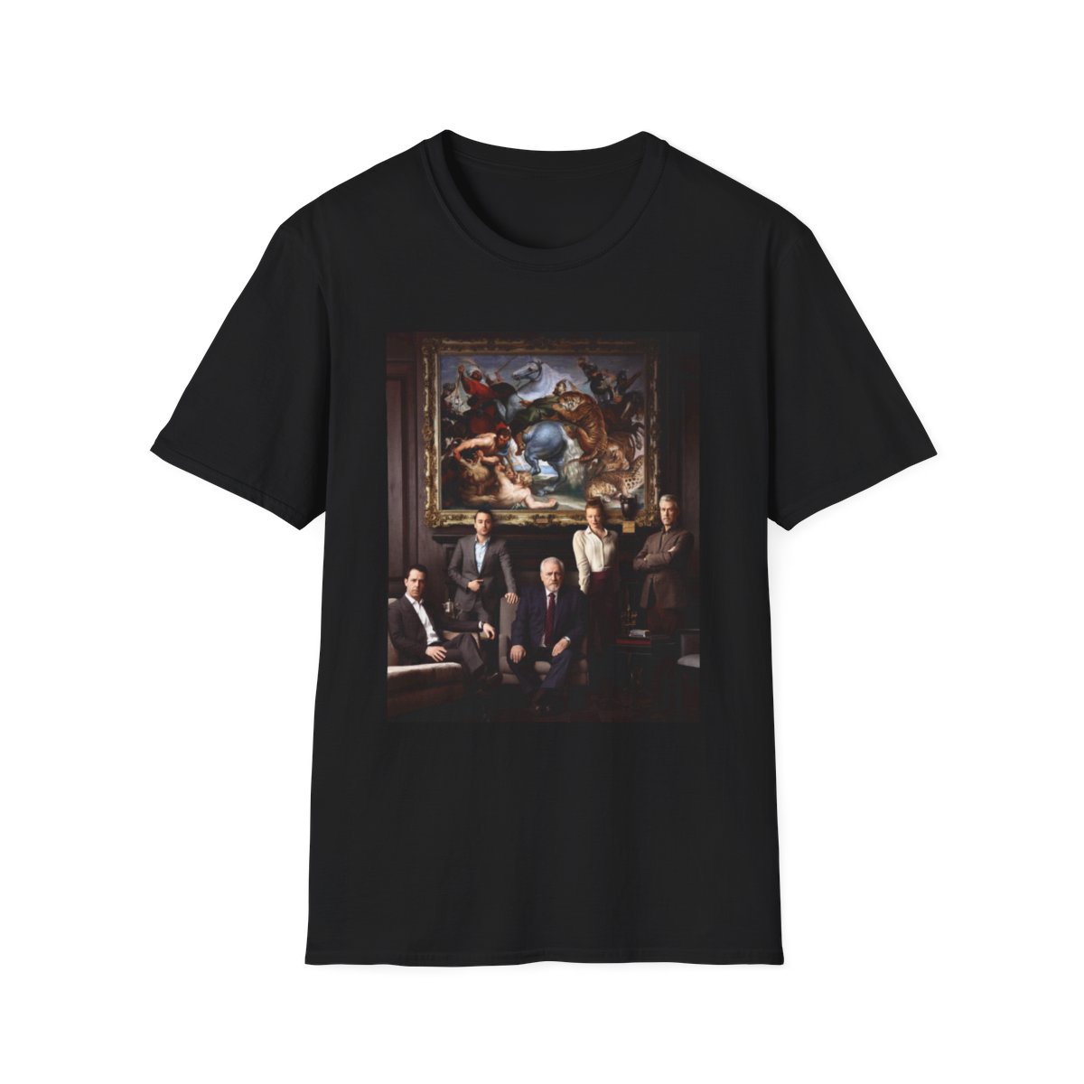 Baroque Painting Collage T-Shirt | Classic Art Scene Print | Succession - alternate angle 2, merchandise