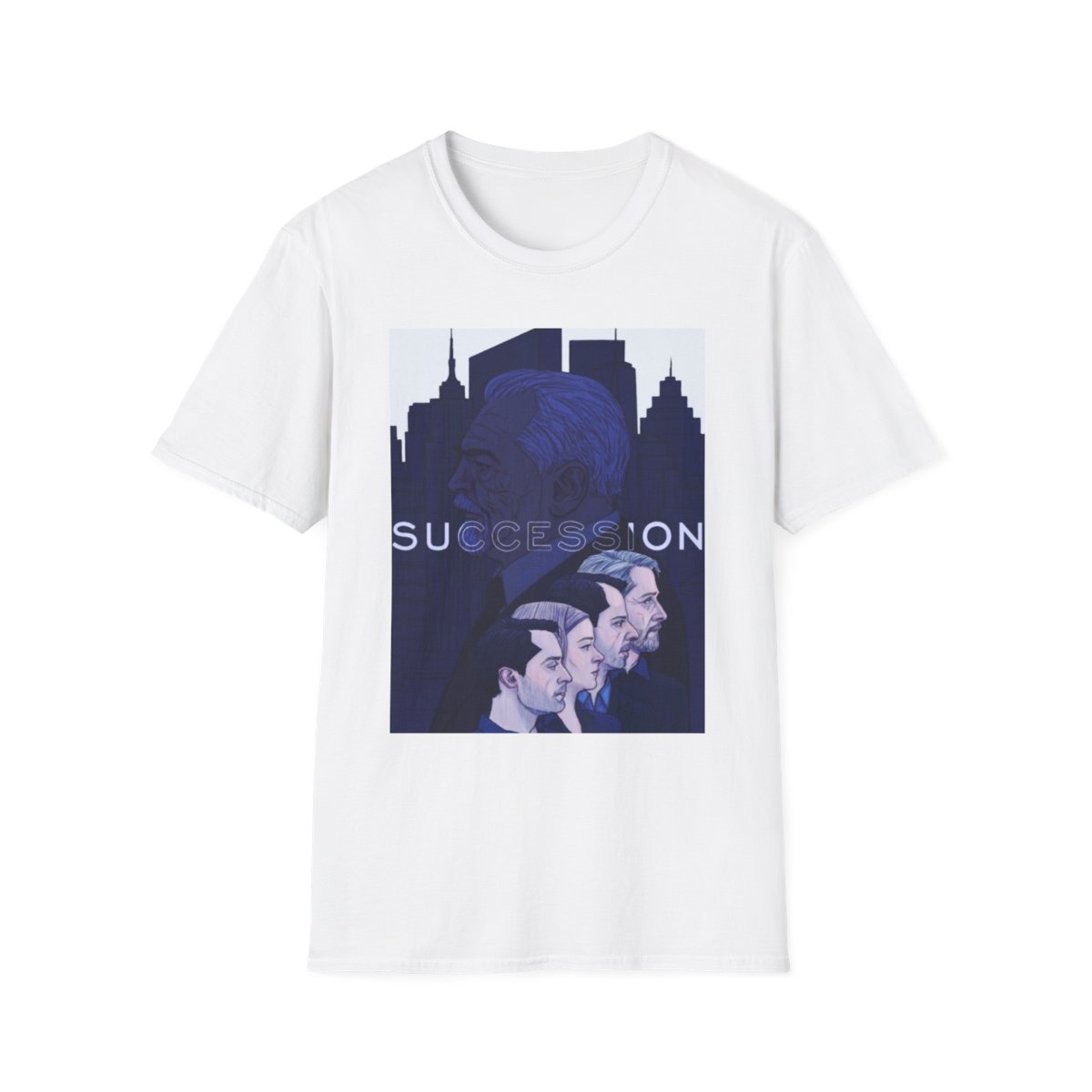 Succession TV Series Portrait T-Shirt | Roy Family Skyline Design | Succession