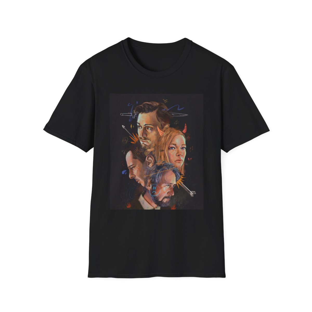 Retro Portrait Collage T-Shirt | Painted Faces Tee | Succession