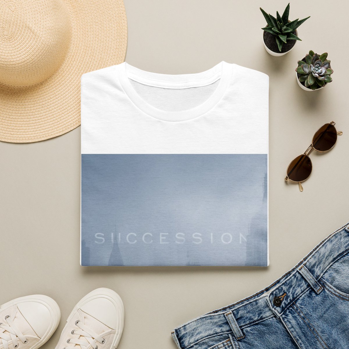 Succession Photo Fade Graphic T-Shirt | Minimal Moody Sky Design | Succession