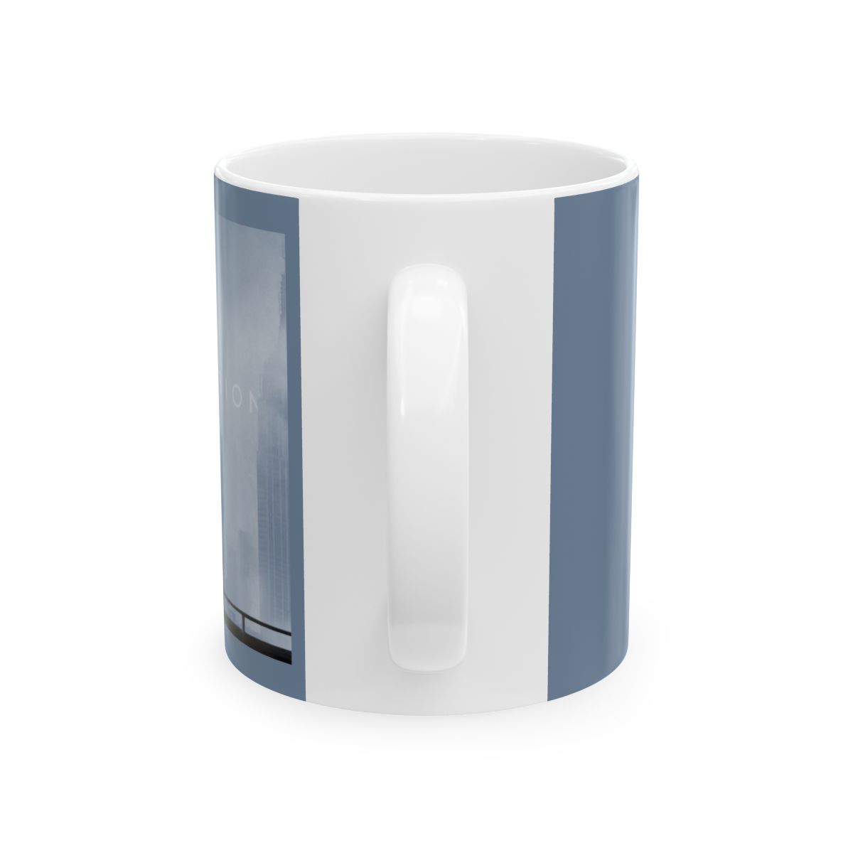 Minimalist Blue Landscape Mug | Ceramic Coffee Cup | Succession - alternate angle 2, merchandise