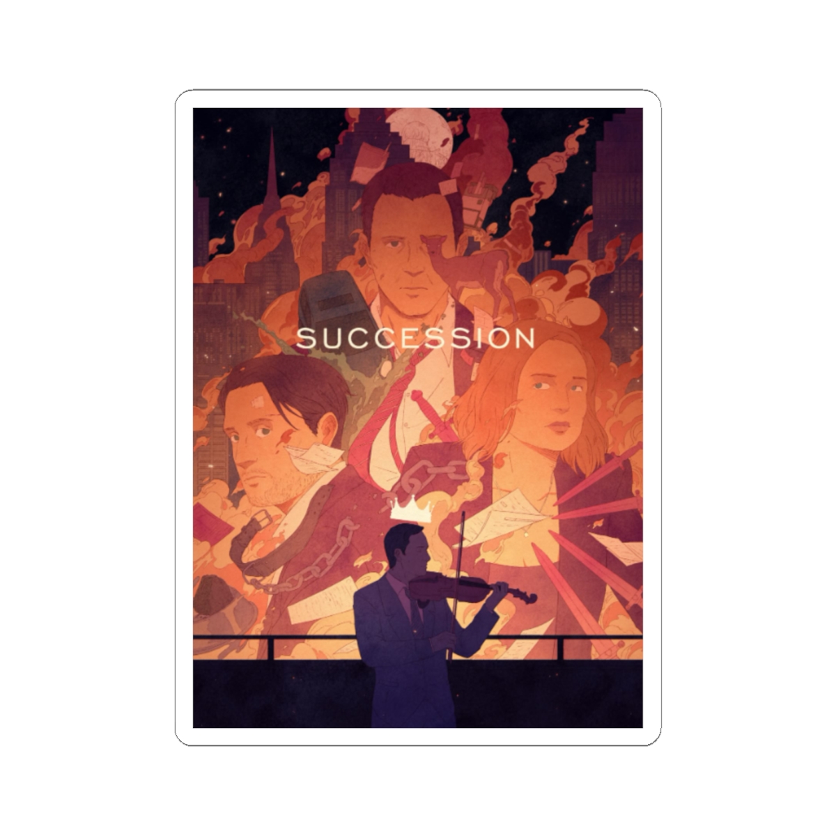 Succession TV Series Poster Kiss-Cut Stickers | Character Collage Sticker | Succession